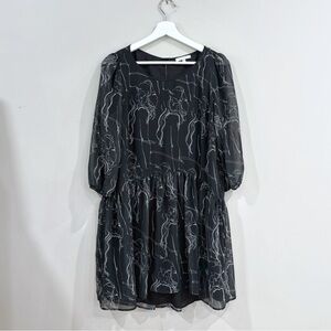 Patrizia Pepe Women Mini Dress IT 40 US 4 Black Sheer Avant Garde Whimsigoth